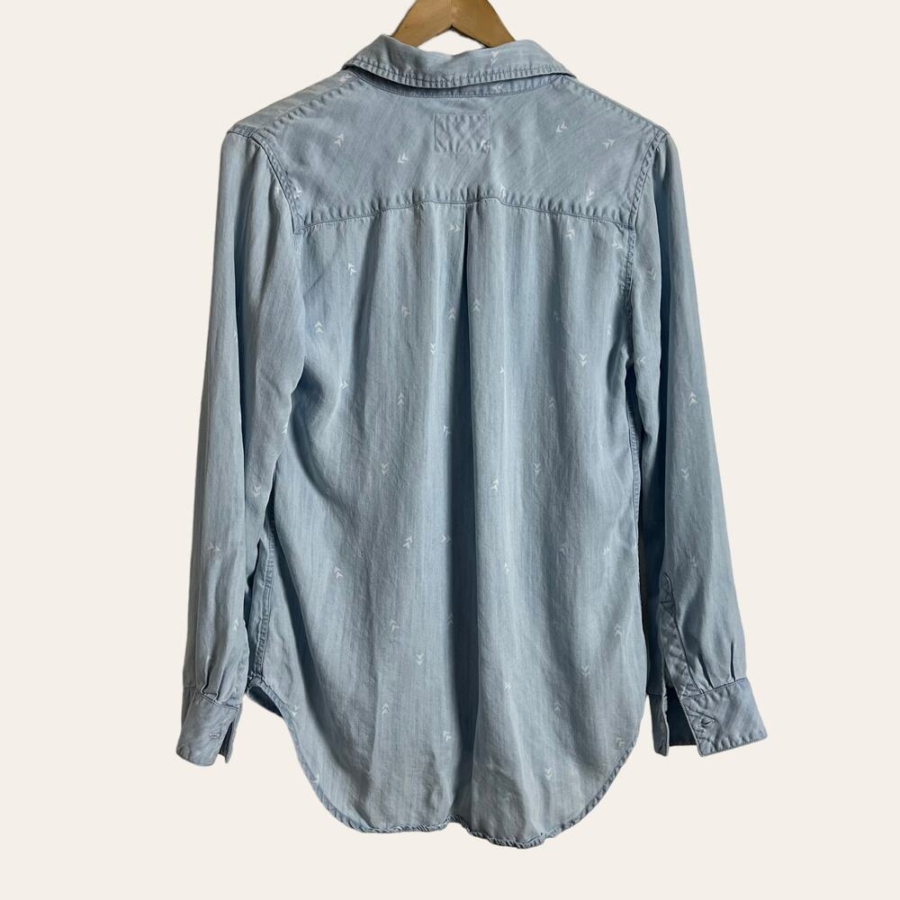 Rails Light Blue Chambray Arrow Long Sleeve Lyocell Button-Up Shirt Size Medium - Picture 8 of 10